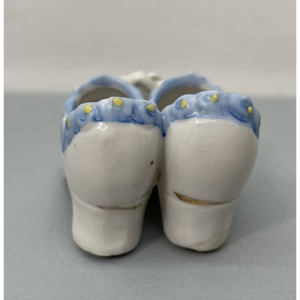Mini Miniature Vase Pitcher Shoes Porcelain White Floral Flower Made in Japan - Picture 12 of 16